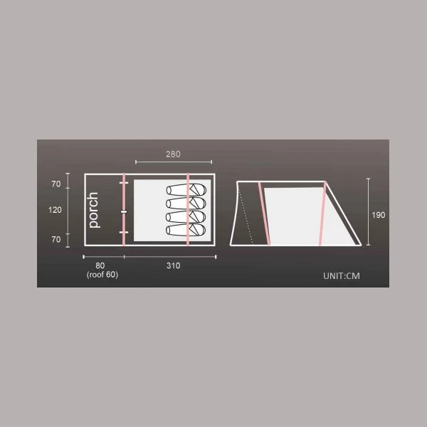 Tente Camping Gonflable 4 Places Raclet ABYSSE 4 – Image 5